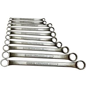 VTG CRAFTSMAN 10 PC SAE DOUBLE BOX WRENCH SET 1/4" TO 1-5/16" V-SERIES USA